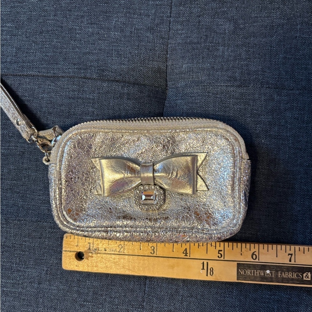 My Flat in London Silver Clutch with Jeweled Bow Accent - Picture 11 of 16
